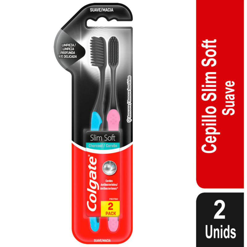 CEPILLO DE DIENTES SUAVE COLGATE SLIM SOFT BLACK X2UND