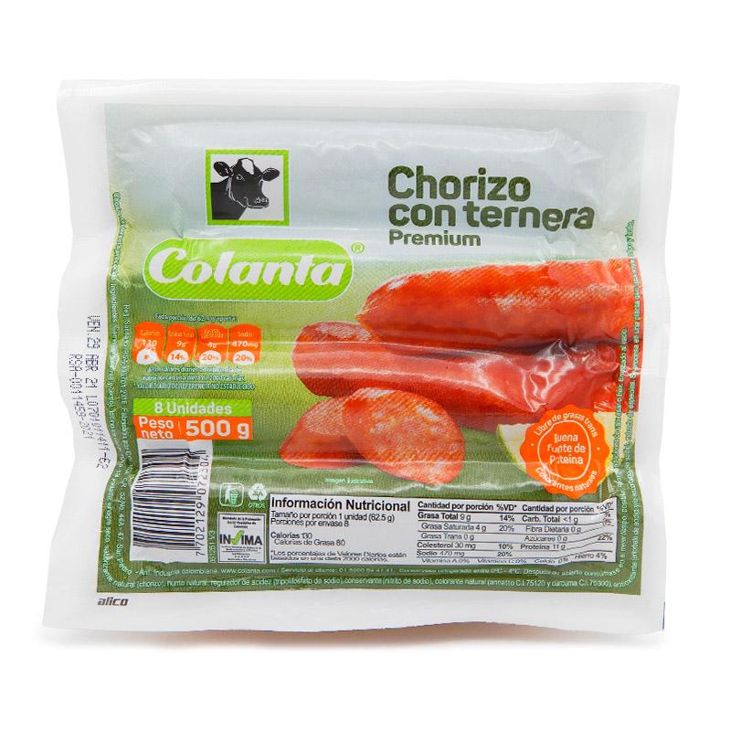 CHORIZO TERNERA COLANTA 500G 8U