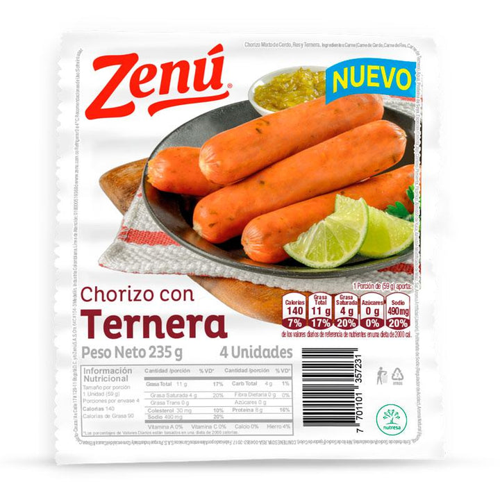CHORIZO TERNERA ZENU 235G