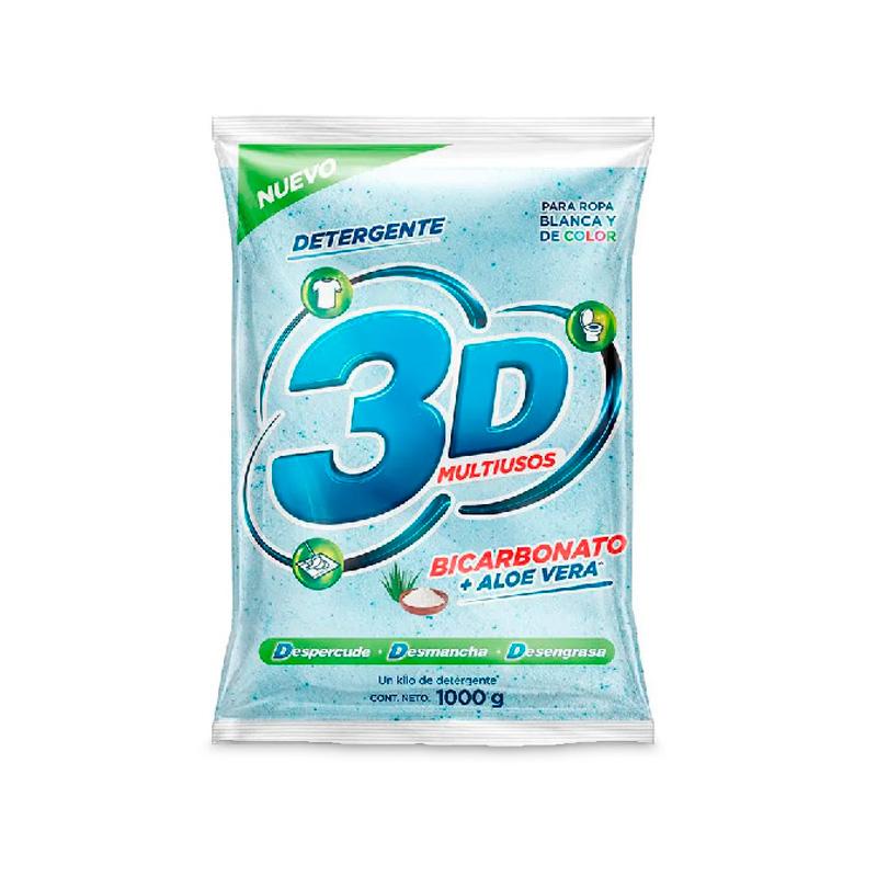 DETERGENTE 3D 1000G Bicarbonato + Aloe Vera