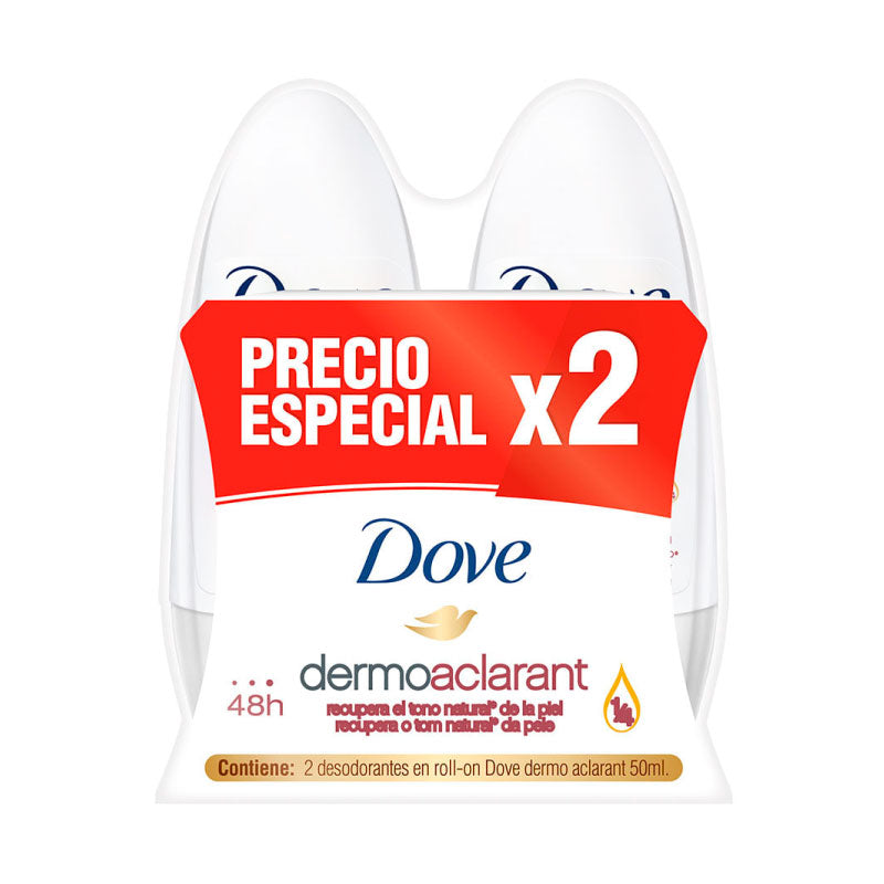 DESODORANTE DOVE 2U 50M ROLLON DERM ACLA