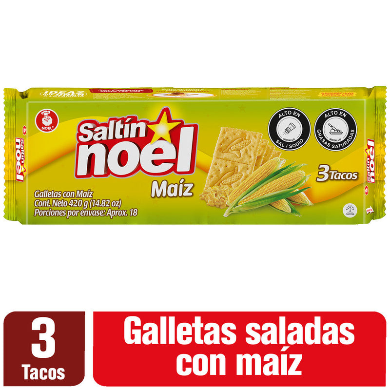 GALLETA SALTIN NOEL 3 TACOS 420G TRIGO MAIZ