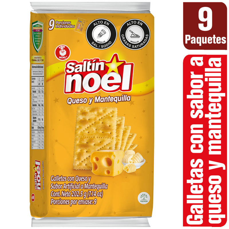 GALLETA SALTIN NOEL 9U BOLSA QUES/MANTEQ