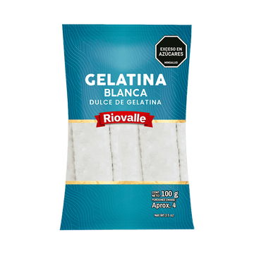 GELATINA RIOVALLE 8U 100G BLANCA