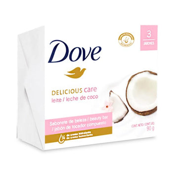 JABON DOVE 3U 270G 3U LECHE DE COCO Y JAZMIN