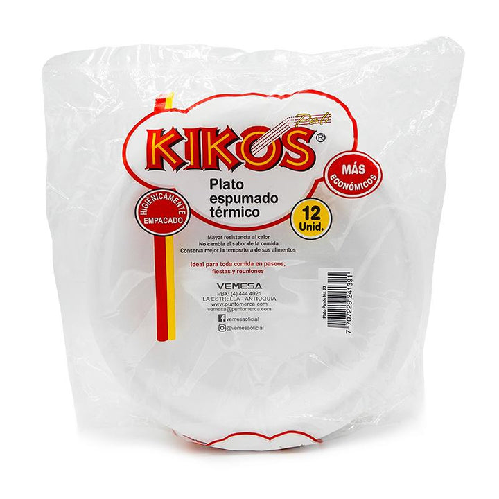 PLATO DESECHABLE KIKOS  23 PANDO 12U