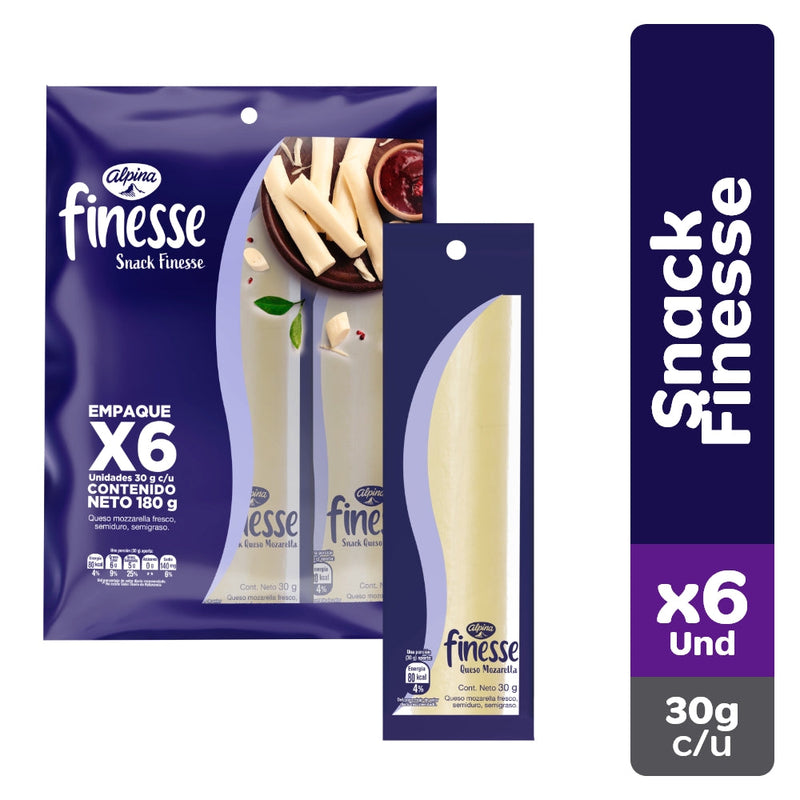 QUESO FINESSE ALPINA 6U MULTIEMPAQUE