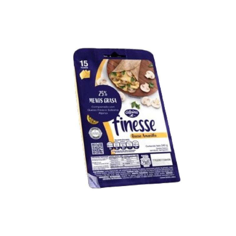 QUESO FINESSE AMARILLO 240G 15 TAJ