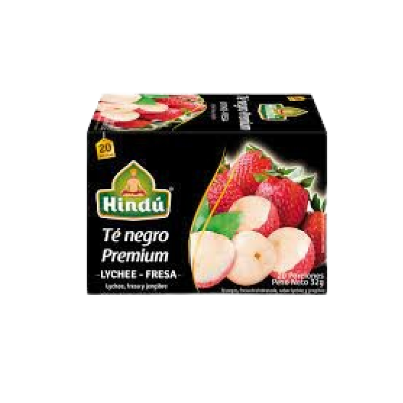 TE HINDU 20U NEGRO PREMIUM LYCHEE FRESA