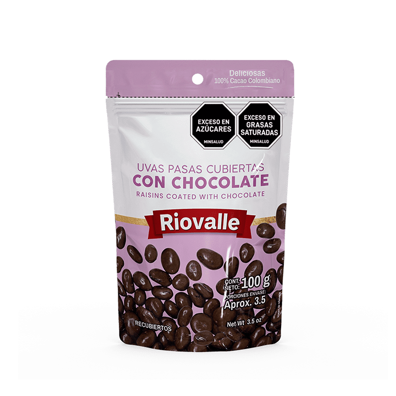 UVAS PASAS CHOCOLATE 100G RIOVALLE