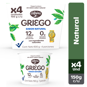 YOGURT GRIEGO ALPINA 4U 150G NATURAL