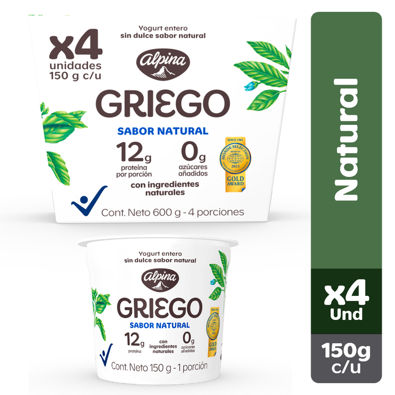 YOGURT GRIEGO ALPINA 4U 150G NATURAL