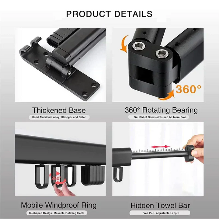 Tendedero de Ropa de Brazo Plegable