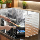 Tapete de Aluminio Resistente para Estufa - Diseño Triple Plegable, Protector Anti-Salpicaduras Antiadherente, Resiste Calor hasta 450°F (Compatible con Cocinas a Gas/Eléctricas e Inducción), Ahorra Espacio en la Encimera, Acabado Metálico Elegante y Sup