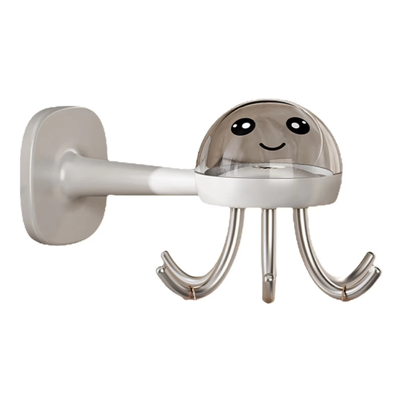 Pack 2 Unidades Ganchos para Utensilios de Cocina Colgador para Medusas con 6 Ganchos Organizador Giratorio para Montaje en Pared Organizador para Utensilios Que Ahorra Espacio